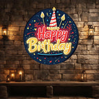 Round Happy Birthday Atmosphere LED neon sign product image