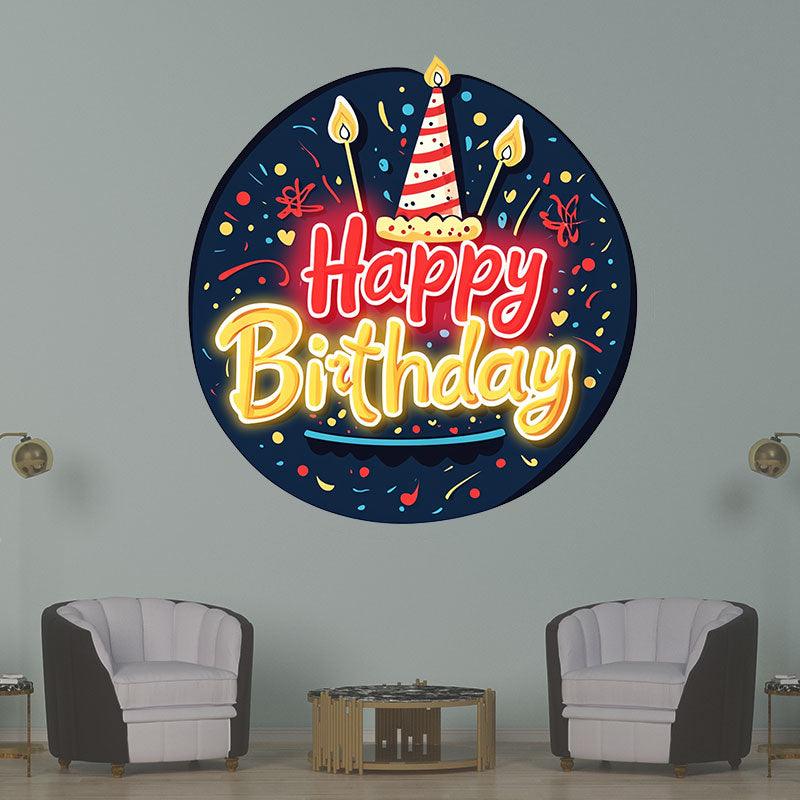 Round Happy Birthday Atmosphere LED neon sign product image