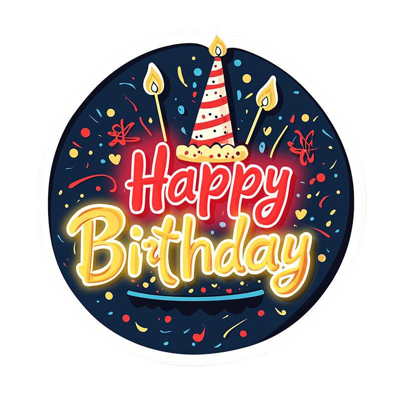 Round Happy Birthday Atmosphere LED neon sign product image
