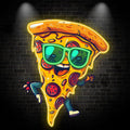 Dancing Pizza Lights - Wearing LED neon sign by NeonCS