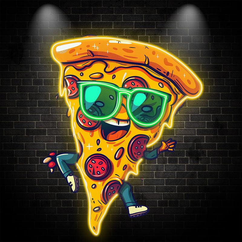 Dancing Pizza Lights - Wearing LED neon sign by NeonCS