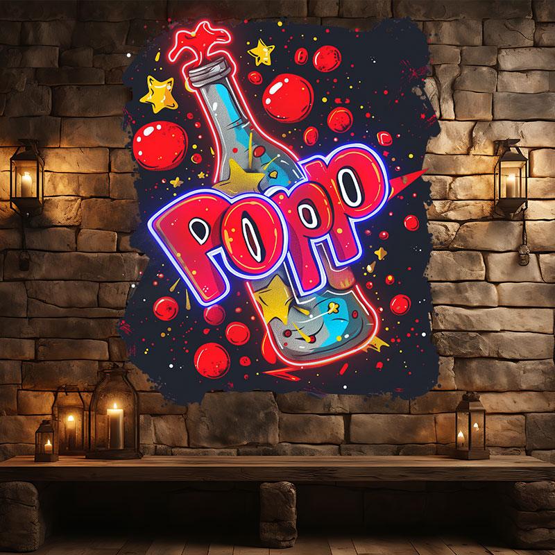 Festive Atmosphere Pop Wine Bottle LED LED neon sign product image
