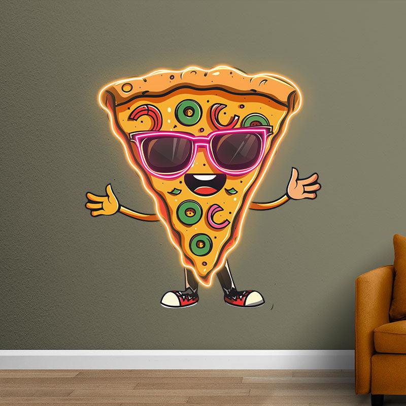 Funny Pizza Lights - Smiley Face in LED neon sign product image
