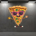 Funny Pizza Lights - Smiley Face in LED neon sign product image