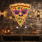 Funny Pizza Lights - Smiley Face in LED neon sign product image