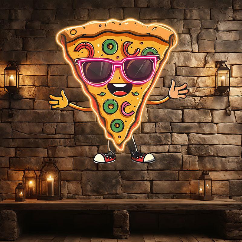 Funny Pizza Lights - Smiley Face in LED neon sign product image