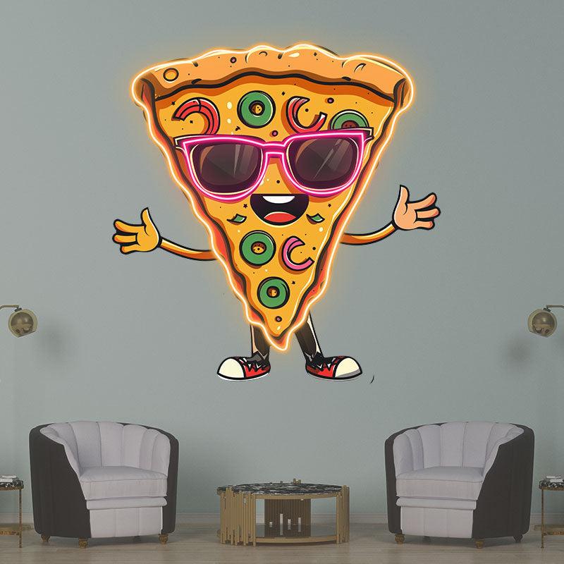 Funny Pizza Lights - Smiley Face in LED neon sign product image
