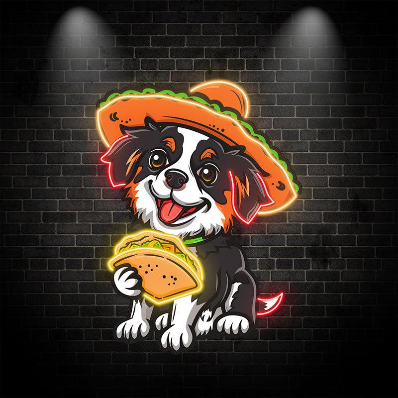 Cute Puppy Lights - Hat Wearing Hand LED neon sign by NeonCS