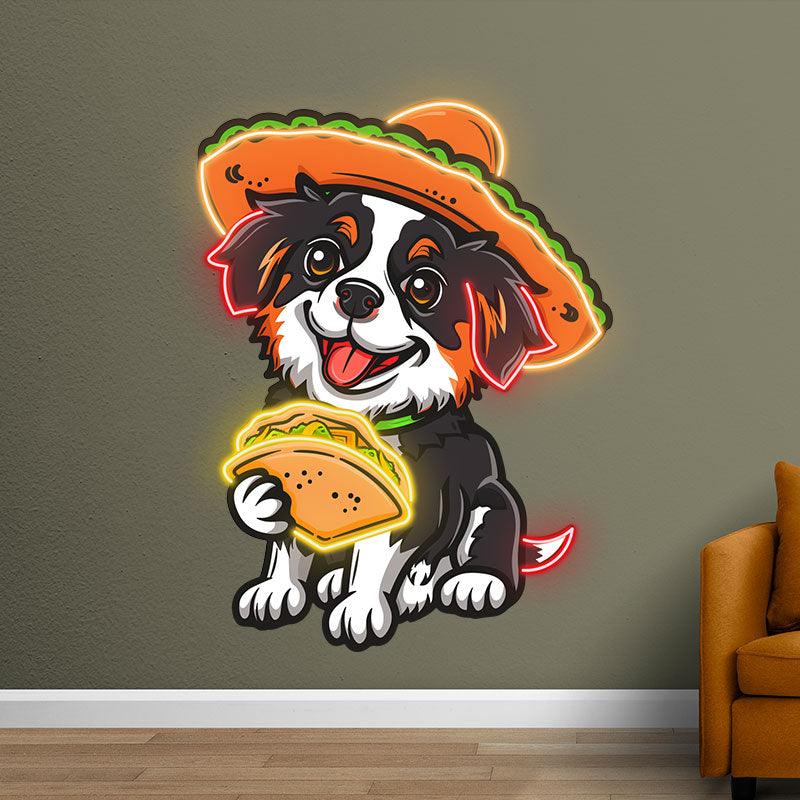 Cute Puppy Lights - Hat Wearing Hand LED neon sign product image