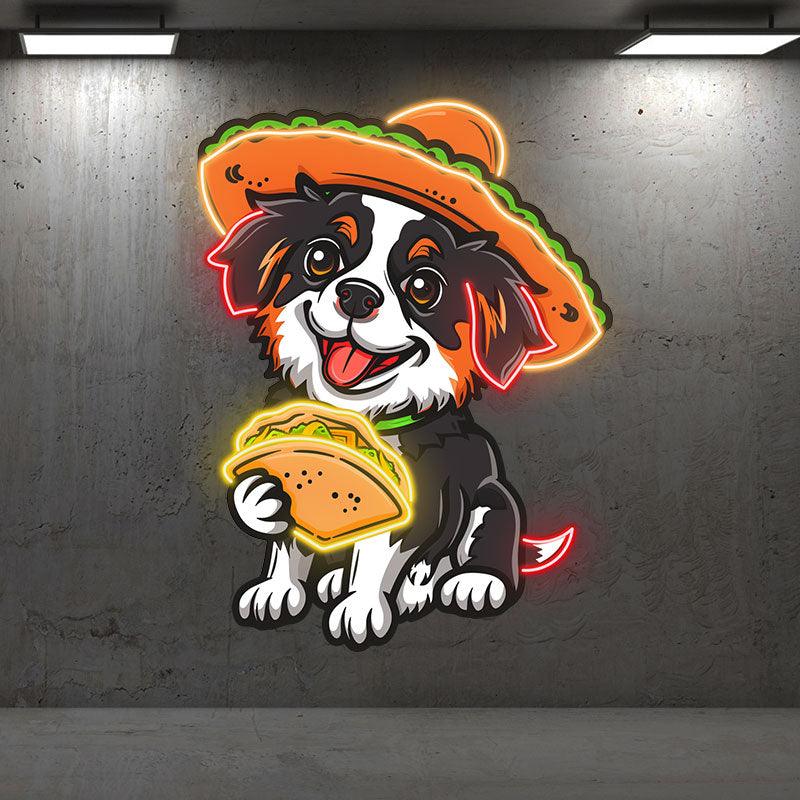 Cute Puppy Lights - Hat Wearing Hand LED neon sign product image