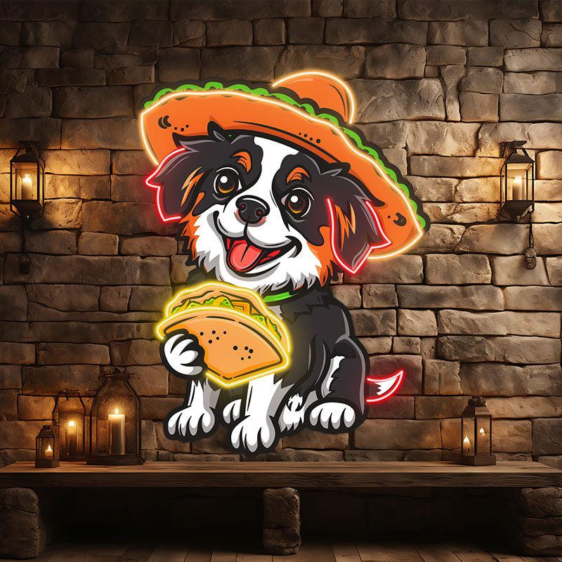 Cute Puppy Lights - Hat Wearing Hand LED neon sign product image