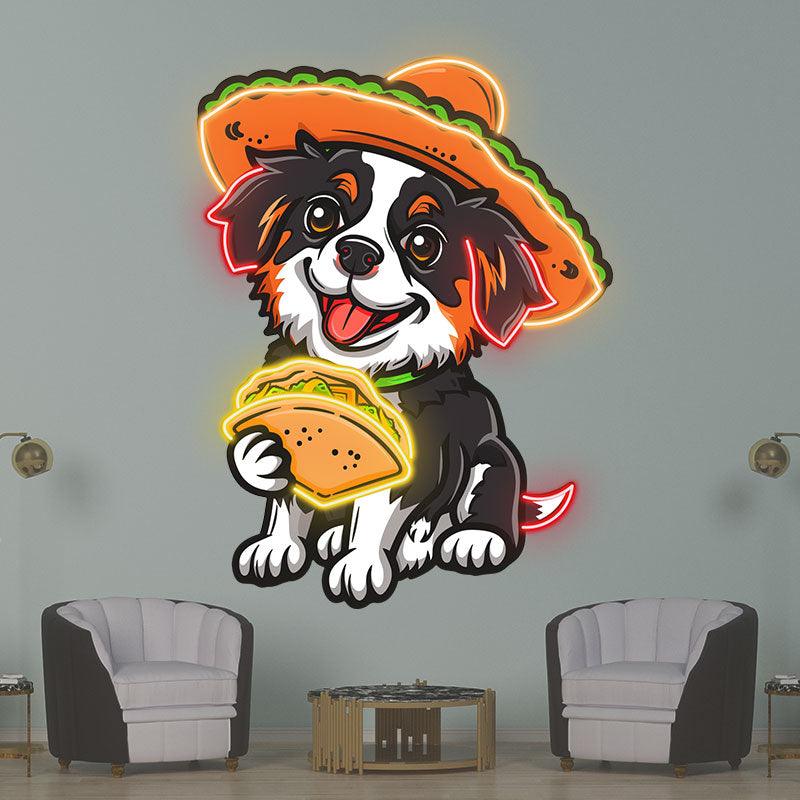 Cute Puppy Lights - Hat Wearing Hand LED neon sign product image