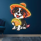 Cute Puppy Lights - Hat Wearing Hand LED neon sign product image