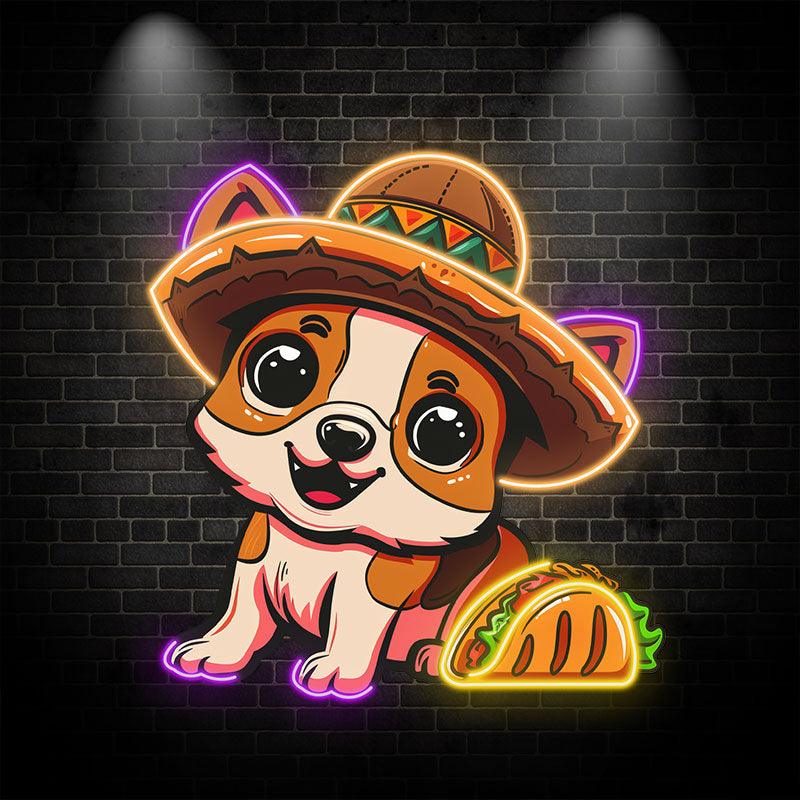 Cute Puppy Lights - with Hat Smile LED neon sign by NeonCS