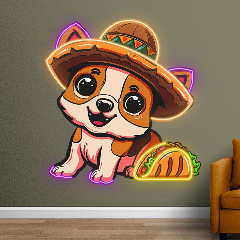 Cute Puppy Lights - with Hat Smile LED neon sign product image