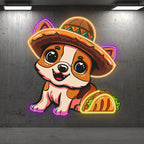 Cute Puppy Lights - with Hat Smile LED neon sign product image