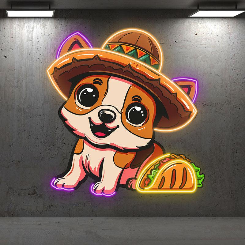 Cute Puppy Lights - with Hat Smile LED neon sign product image