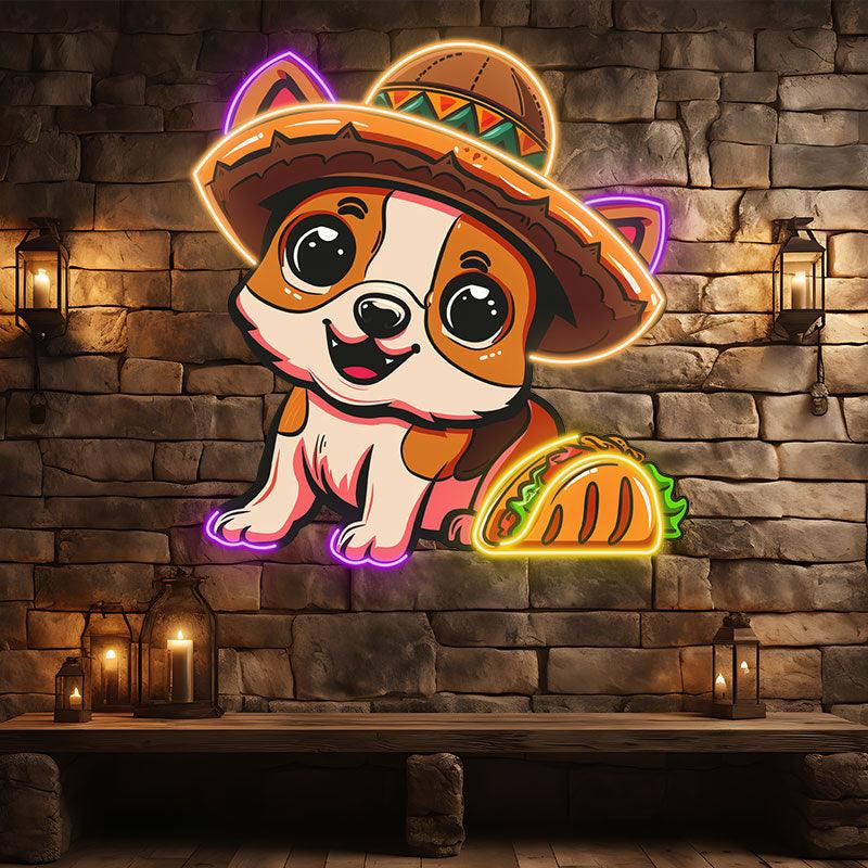 Cute Puppy Lights - with Hat Smile LED neon sign product image