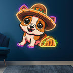 Cute Puppy Lights - with Hat Smile LED neon sign product image