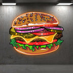 Tasty Burger Lights - Filled with LED neon sign product image