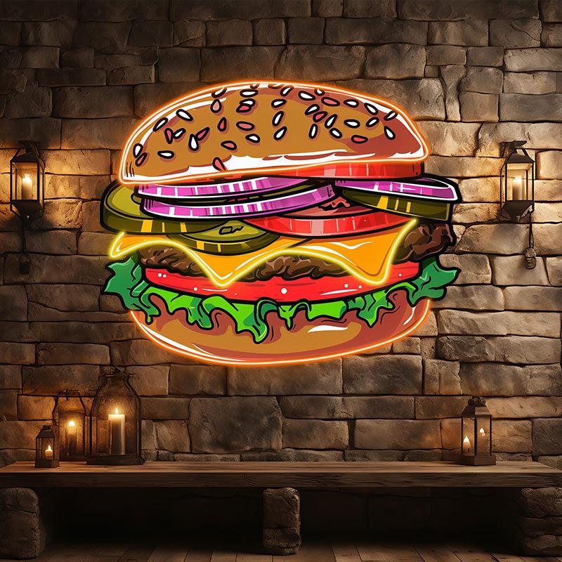 Tasty Burger Lights - Filled with LED neon sign product image