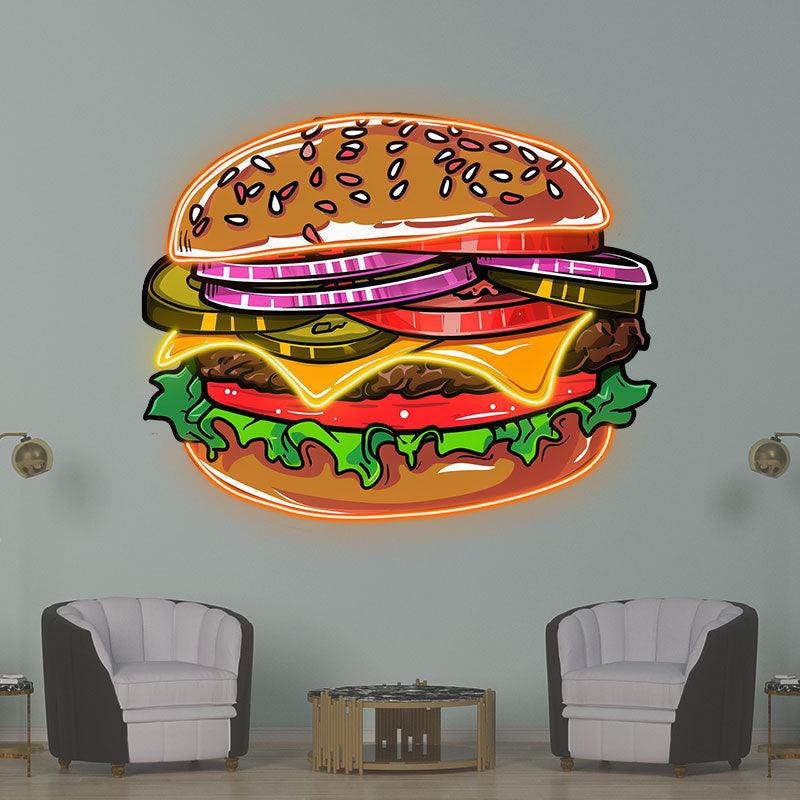 Tasty Burger Lights - Filled with LED neon sign product image