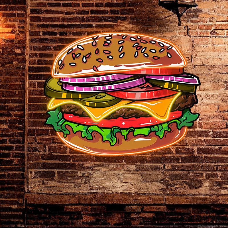 Tasty Burger Lights - Filled with LED neon sign product image