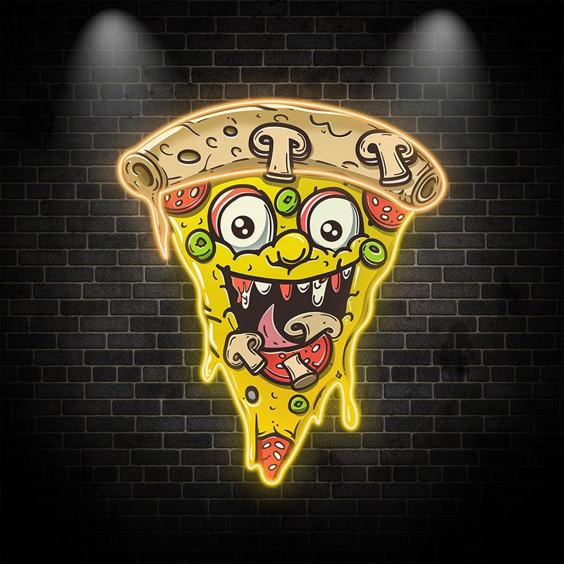 Wacky Smiley Pizza Lights - Fixtures LED neon sign by NeonCS