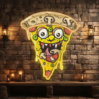 Wacky Smiley Pizza Lights - Fixtures LED neon sign product image