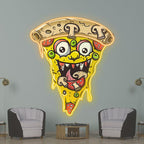 Wacky Smiley Pizza Lights - Fixtures LED neon sign product image