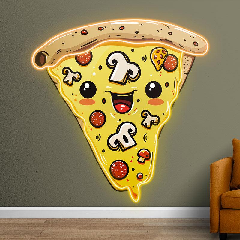 Creamy Chocolate Pizza - Smiley Face LED neon sign product image
