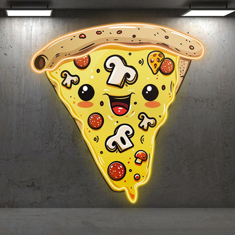 Creamy Chocolate Pizza - Smiley Face LED neon sign product image