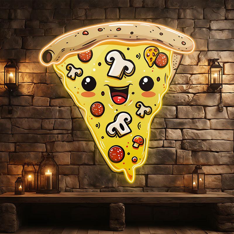 Creamy Chocolate Pizza - Smiley Face LED neon sign product image