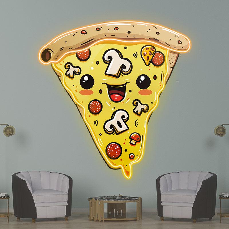 Creamy Chocolate Pizza - Smiley Face LED neon sign product image
