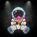 Spaceman Lights - Sitting Hand Holding LED neon sign by NeonCS