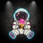 Spaceman Lights - Sitting Hand Holding LED neon sign by NeonCS