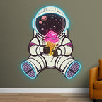 Spaceman Lights - Sitting Hand Holding LED neon sign product image