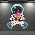 Spaceman Lights - Sitting Hand Holding LED neon sign product image