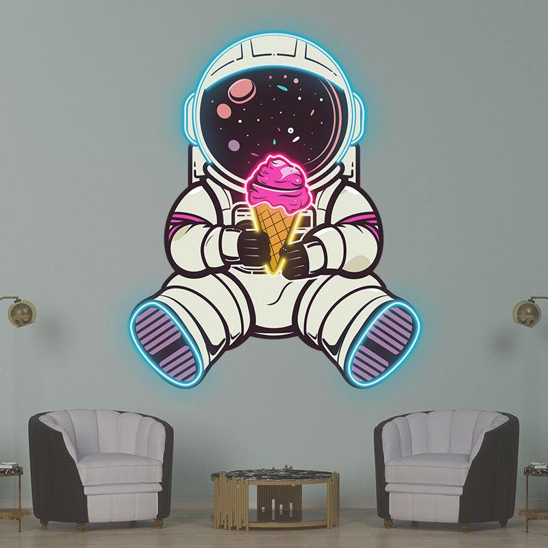 Spaceman Lights - Sitting Hand Holding LED neon sign product image