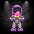 Purple Spaceman Lights - with Big Ice LED neon sign by NeonCS