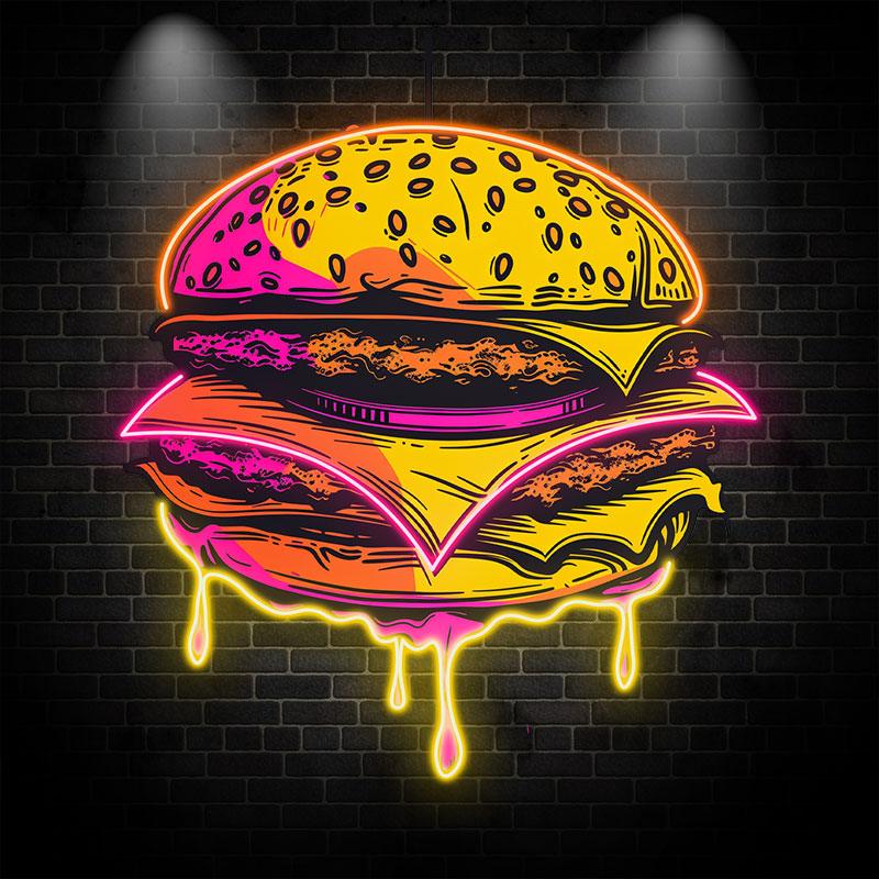 Golden Burger Lights - Fixtures LED neon sign by NeonCS