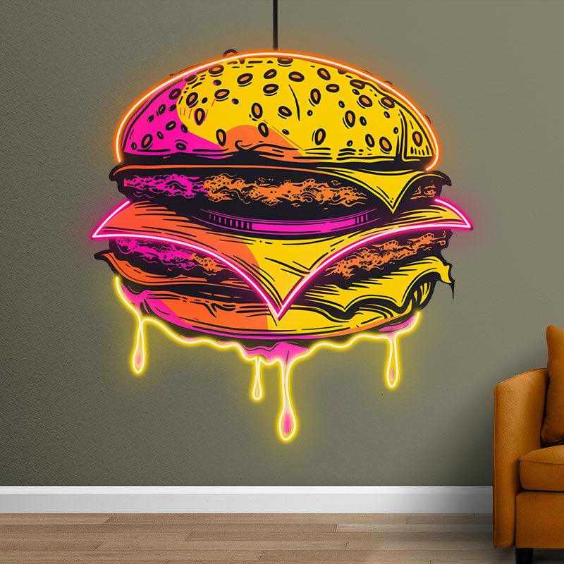 Golden Burger Lights - Fixtures LED neon sign product image