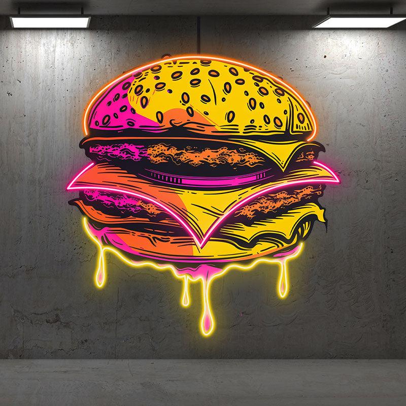 Golden Burger Lights - Fixtures LED neon sign product image