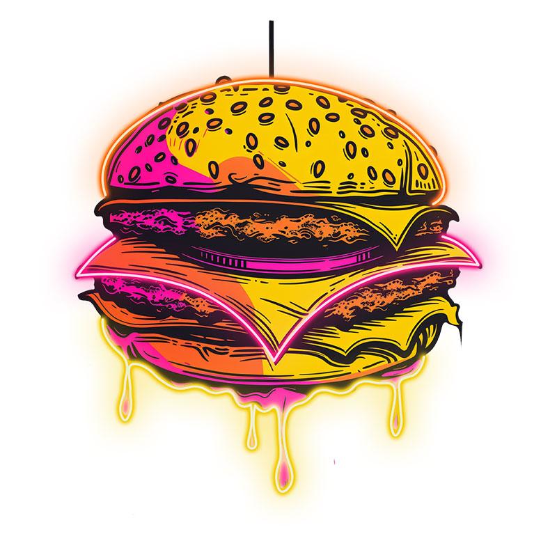 Golden Burger Lights - Fixtures LED neon sign product image