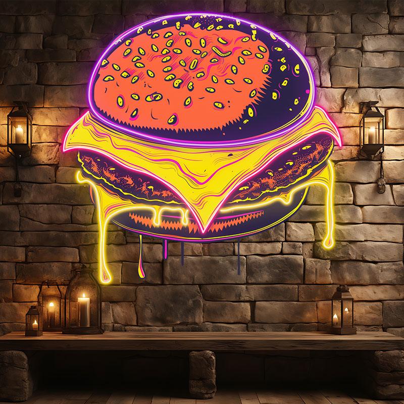 Sandwich Steak Big Burger Lights LED neon sign product image