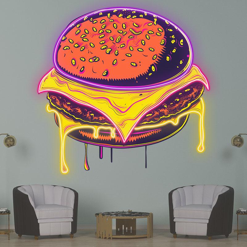 Sandwich Steak Big Burger Lights LED neon sign product image