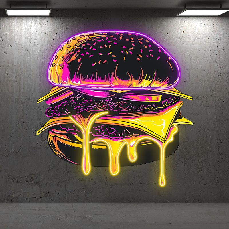 Sandwich Steak Vegetable Big Burger LED neon sign product image