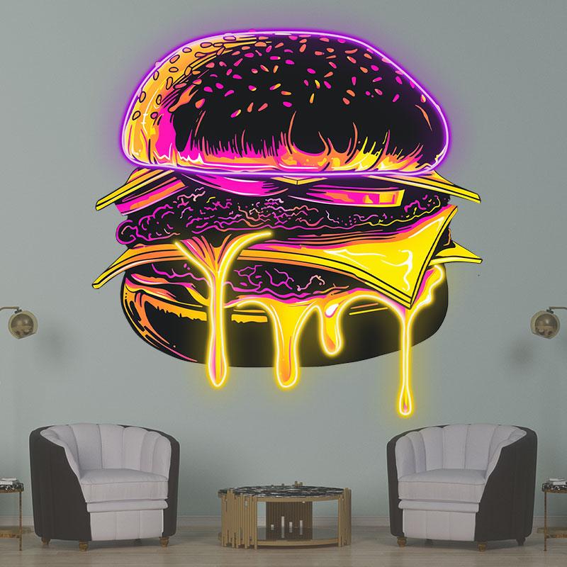 Sandwich Steak Vegetable Big Burger LED neon sign product image