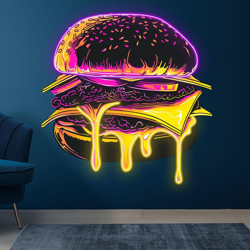 Sandwich Steak Vegetable Big Burger LED neon sign product image