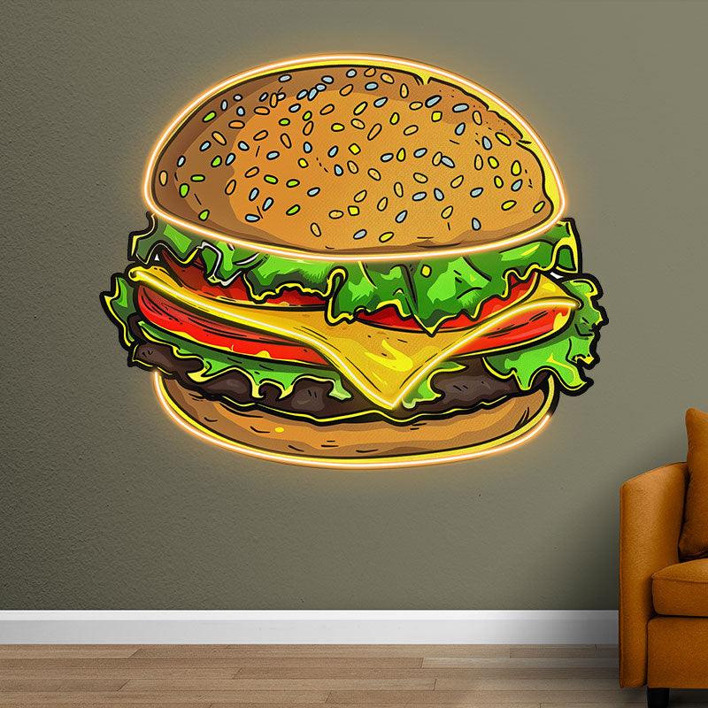 Golden Burger Lights - Vegetable & LED neon sign product image